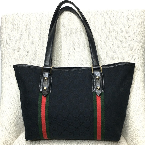 Authentic Gucci Sherry Line tote black monogram canvas - Picture 6 of 15